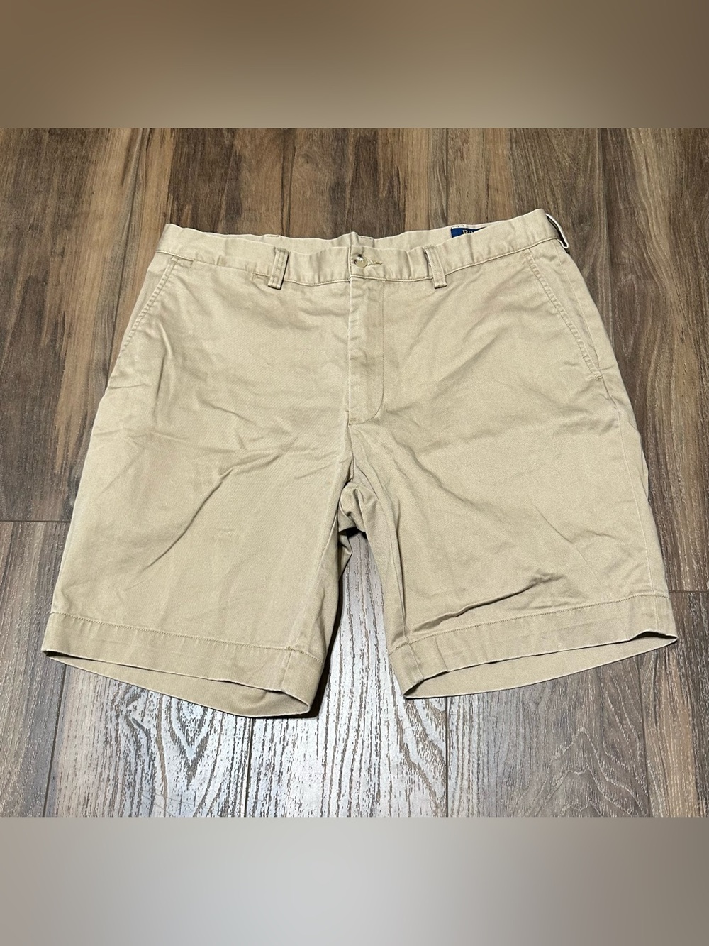 Polo Ralph Lauren Khaki Chino Shorts Mens 36 Classic Fit 9” Flat Front